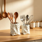 Ceramic Crumpled Paper Bag Vase