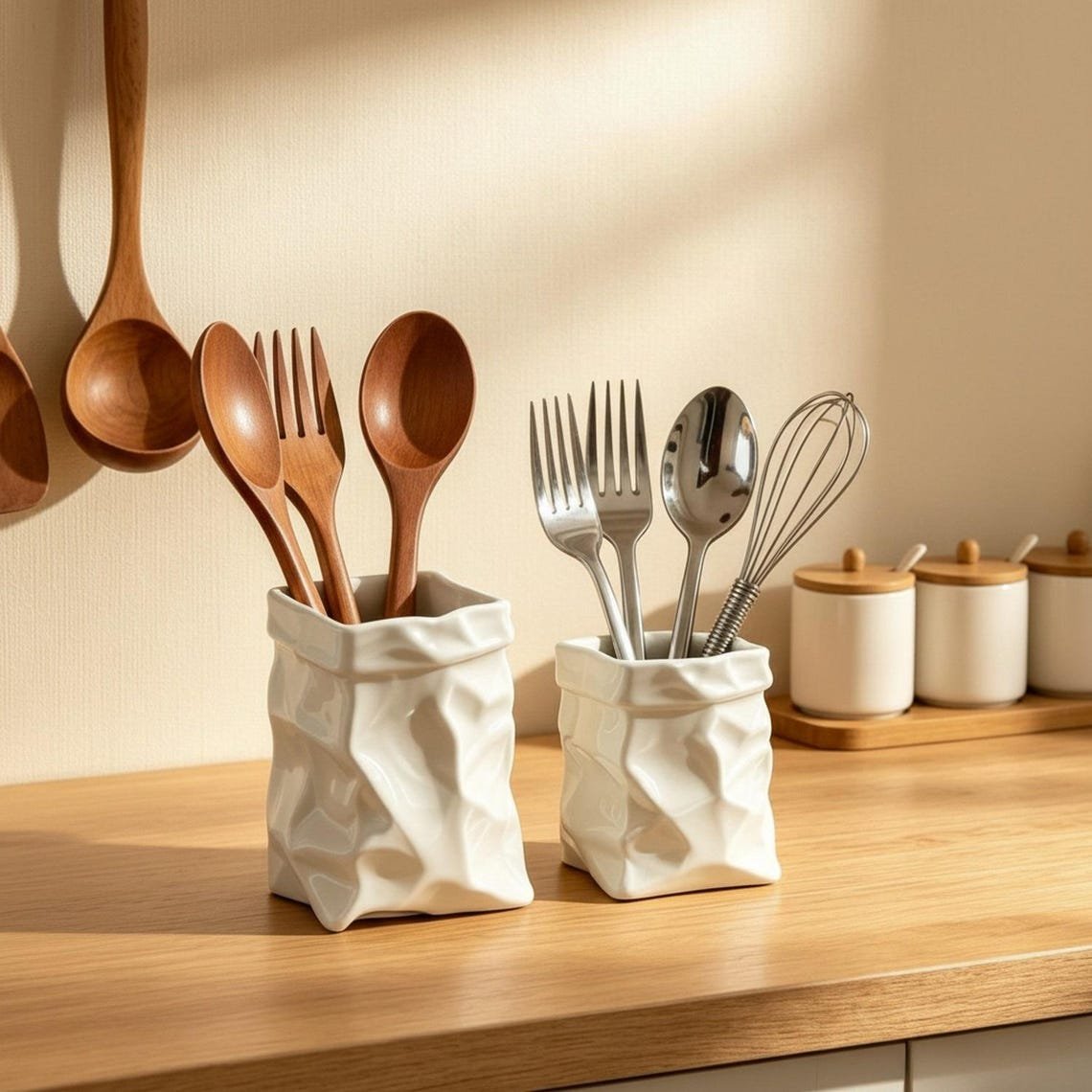 Ceramic Crumpled Paper Bag Vase