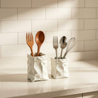 Ceramic Crumpled Paper Bag Vase