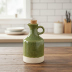 Ceramic Olive Oil Dispenser Bottle with Cork Stopper