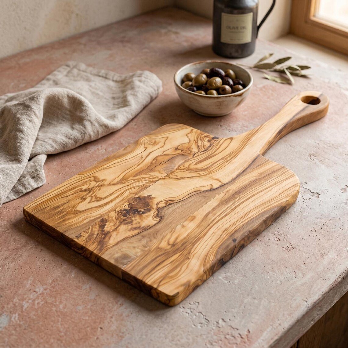 Modern Olive Wood Cutting Board
