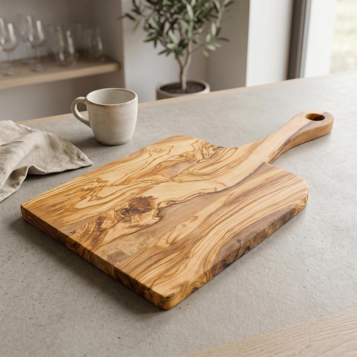 Modern Olive Wood Cutting Board